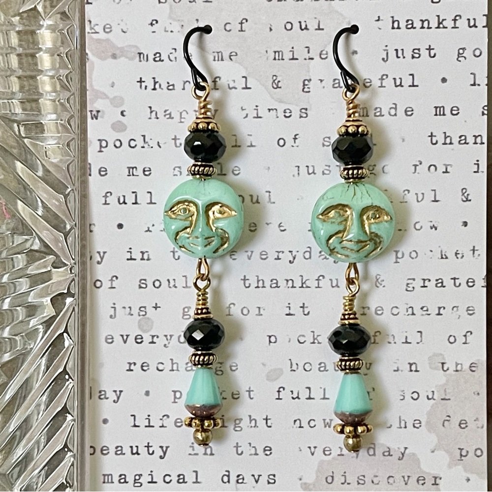 ARTISAN Earrings - “Moon Beam” Dangles - Picture 3 of 8